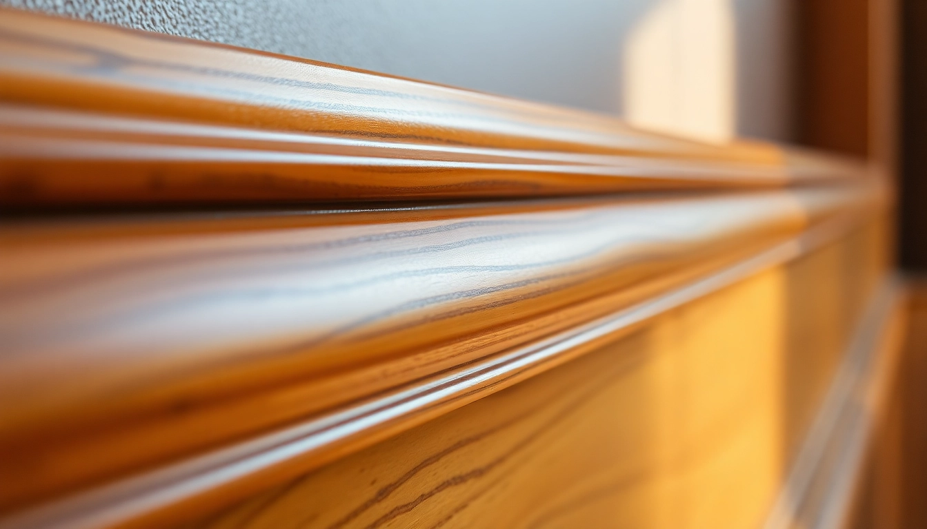 Finish trim being installed on a modern living room wall, showcasing clean lines and smooth surface for precise detailing and high-end look.