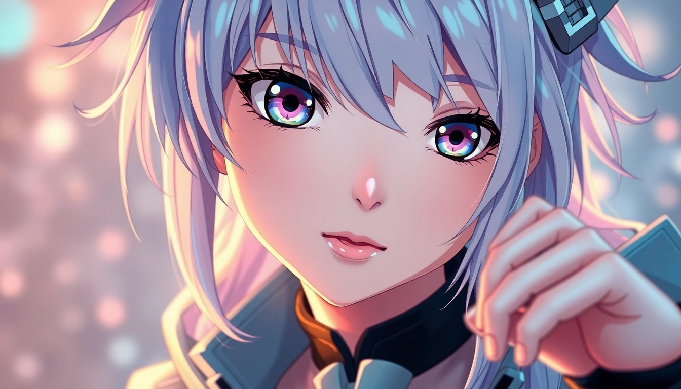 Vivid AI generated hentai featuring a detailed anime female in dynamic pose with expressive eyes and intricate clothing, set against a fantasy background for immersive appeal.