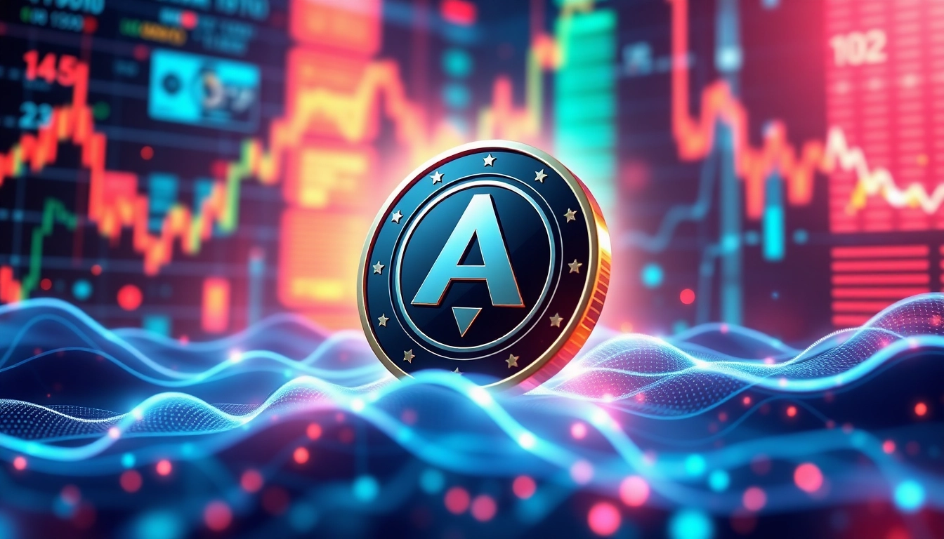 Visual representation of aicoin in a digital financial environment with data charts and